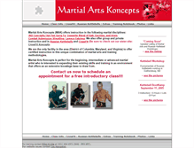 Tablet Screenshot of martialartskoncepts.com